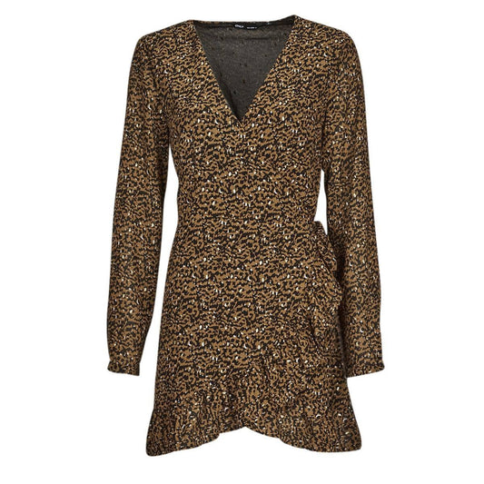 Abito corto Donna Only ONLKACEY FR L/S WRAP DRESS PTM Marrone