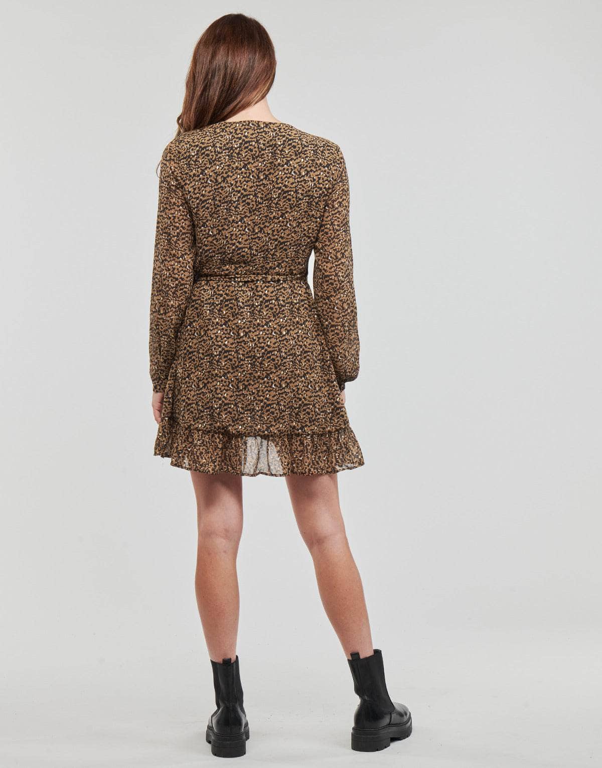 Abito corto Donna Only ONLKACEY FR L/S WRAP DRESS PTM Marrone