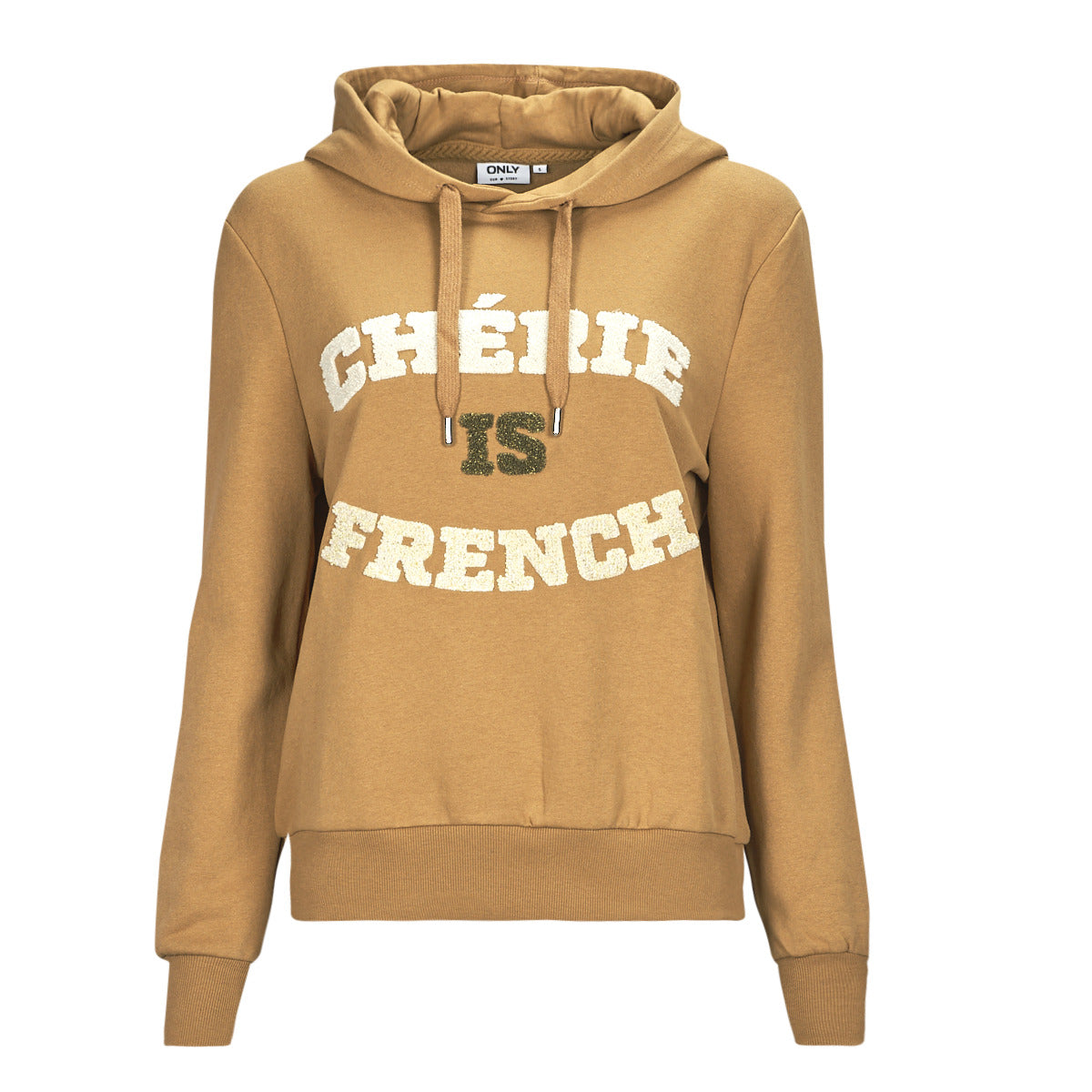 Felpa Donna Only  ONLJENNI L/S FENCH HOOD CS SWT  Beige