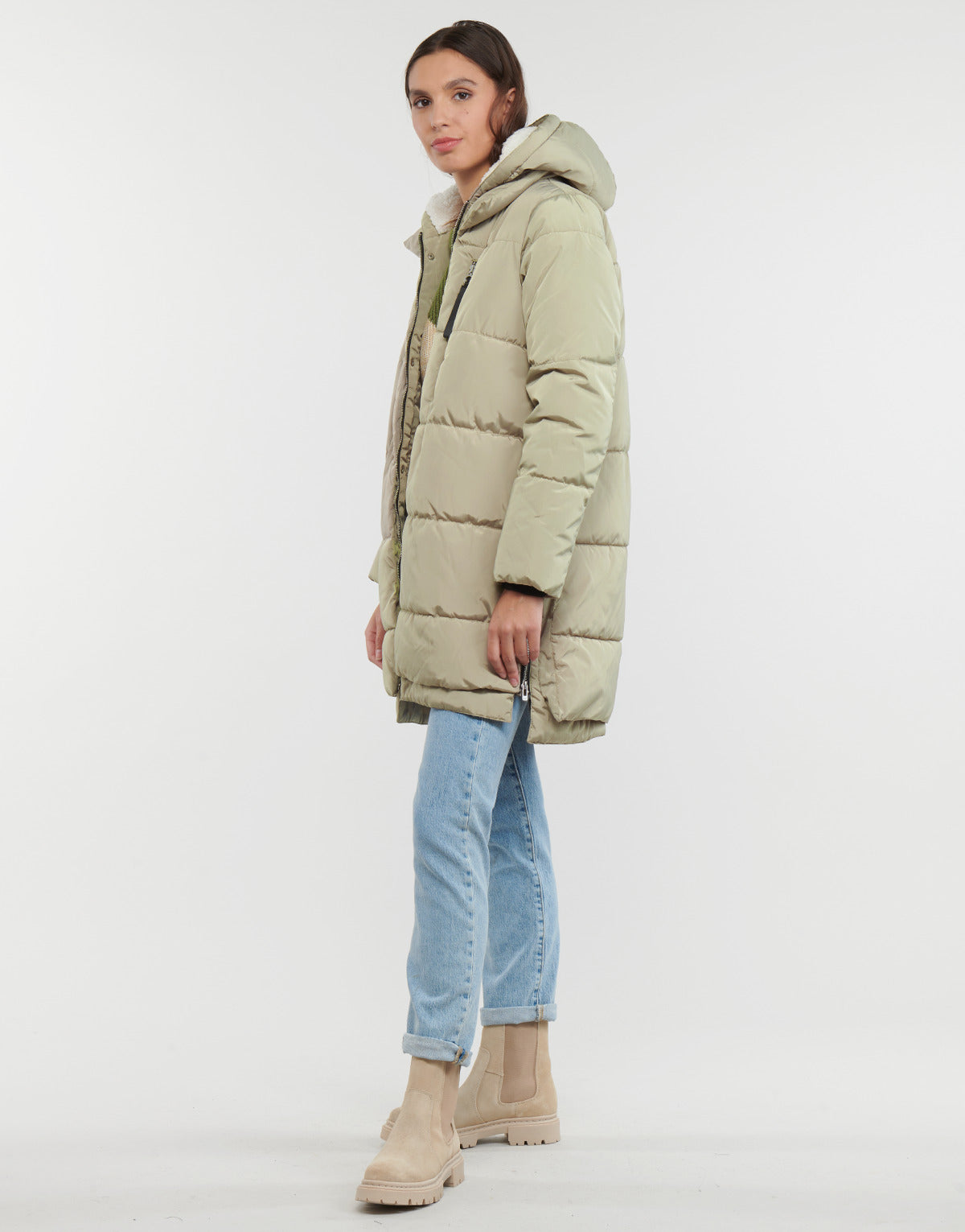 Piumino Donna Only ONLNEWNORA LONG PUFFER COAT CC OTW Beige