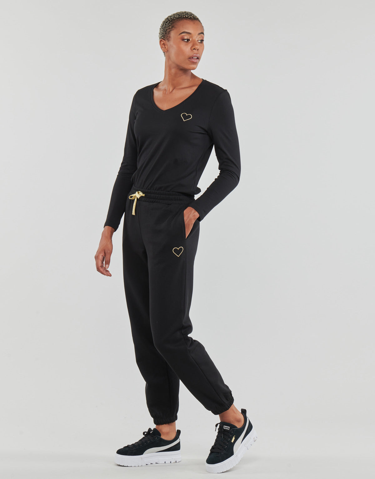 Pantaloni Sportivi Donna Only ONLNOOMI GLITTER STRING PANT CS SWT Nero