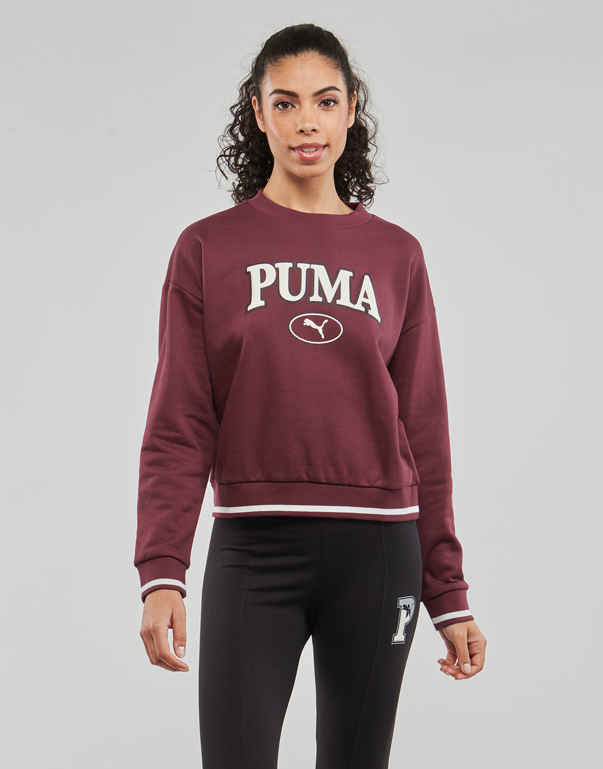 Felpa Donna Puma  PUMA SQUAD CREW FL  Bordeaux