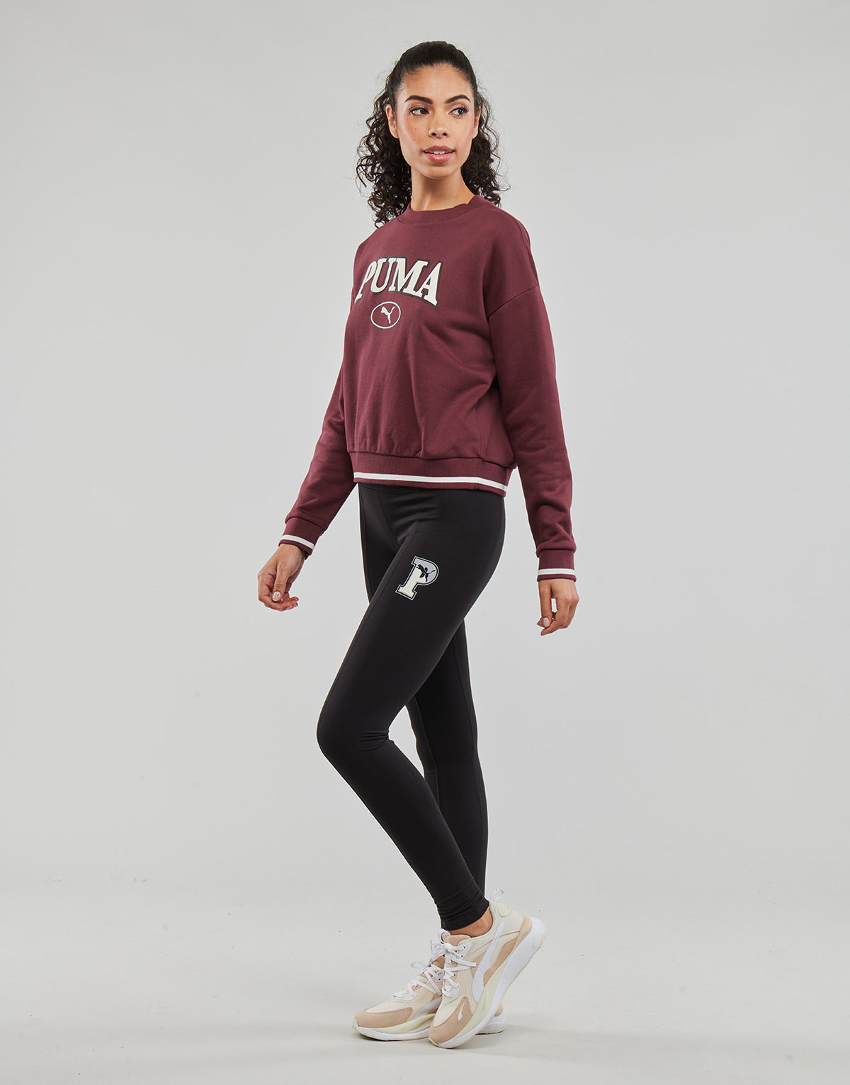 Felpa Donna Puma  PUMA SQUAD CREW FL  Bordeaux