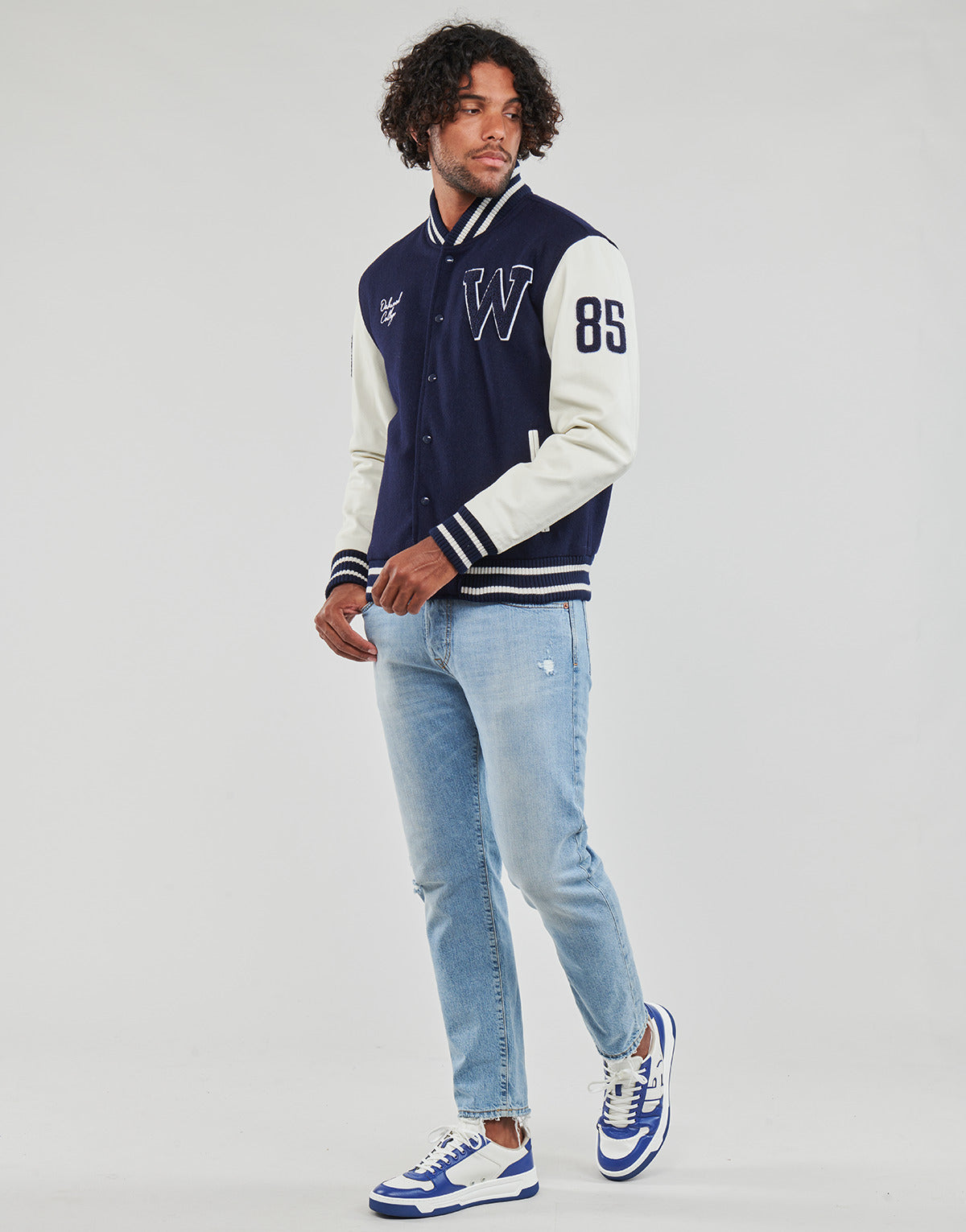 Giacca in pelle Uomo Oakwood COLLEGE BI Blu