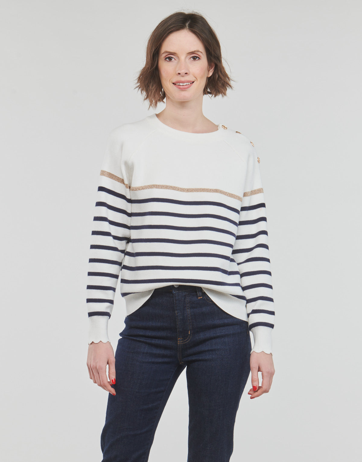 Maglione Donna Betty London STRANDY Bianco