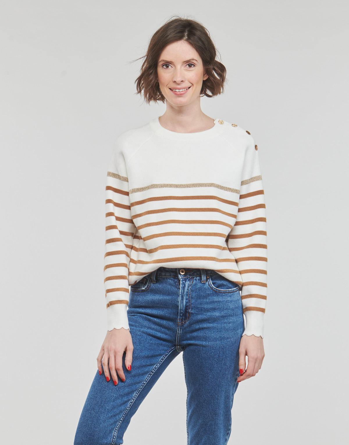 Maglione Donna Betty London STRANDY Bianco