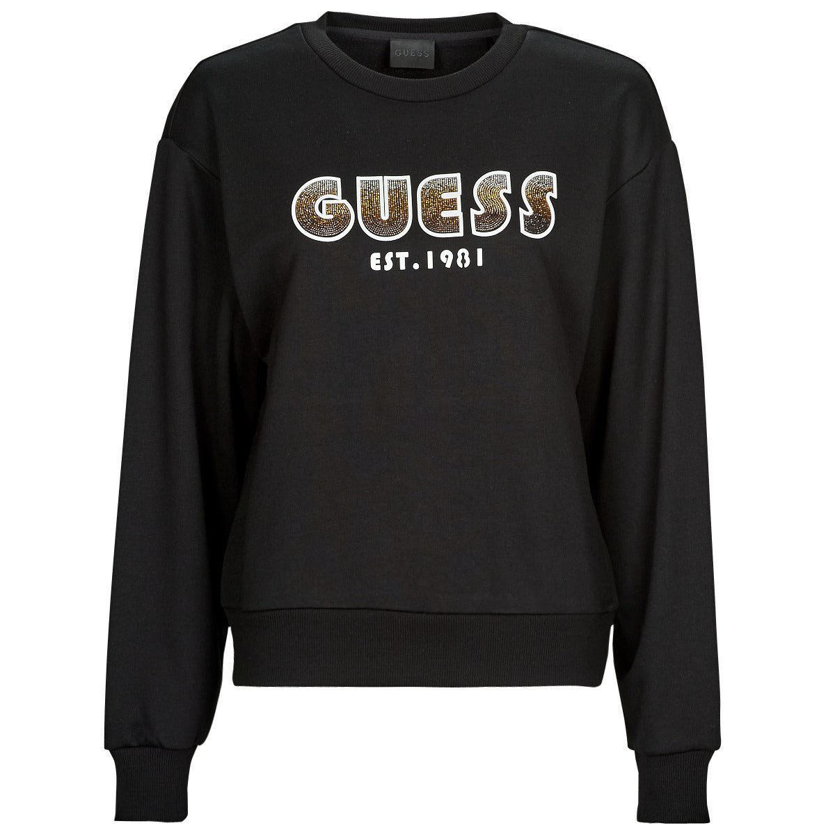 Felpa Donna Guess CN SHADED LOGO SWEATSHIRT Nero
