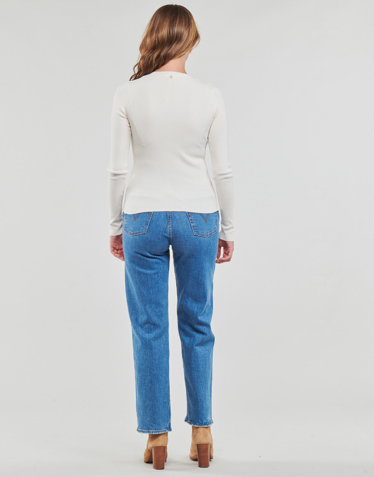 Maglione Donna Guess LS FLAVIE HENLEY SWTR Beige