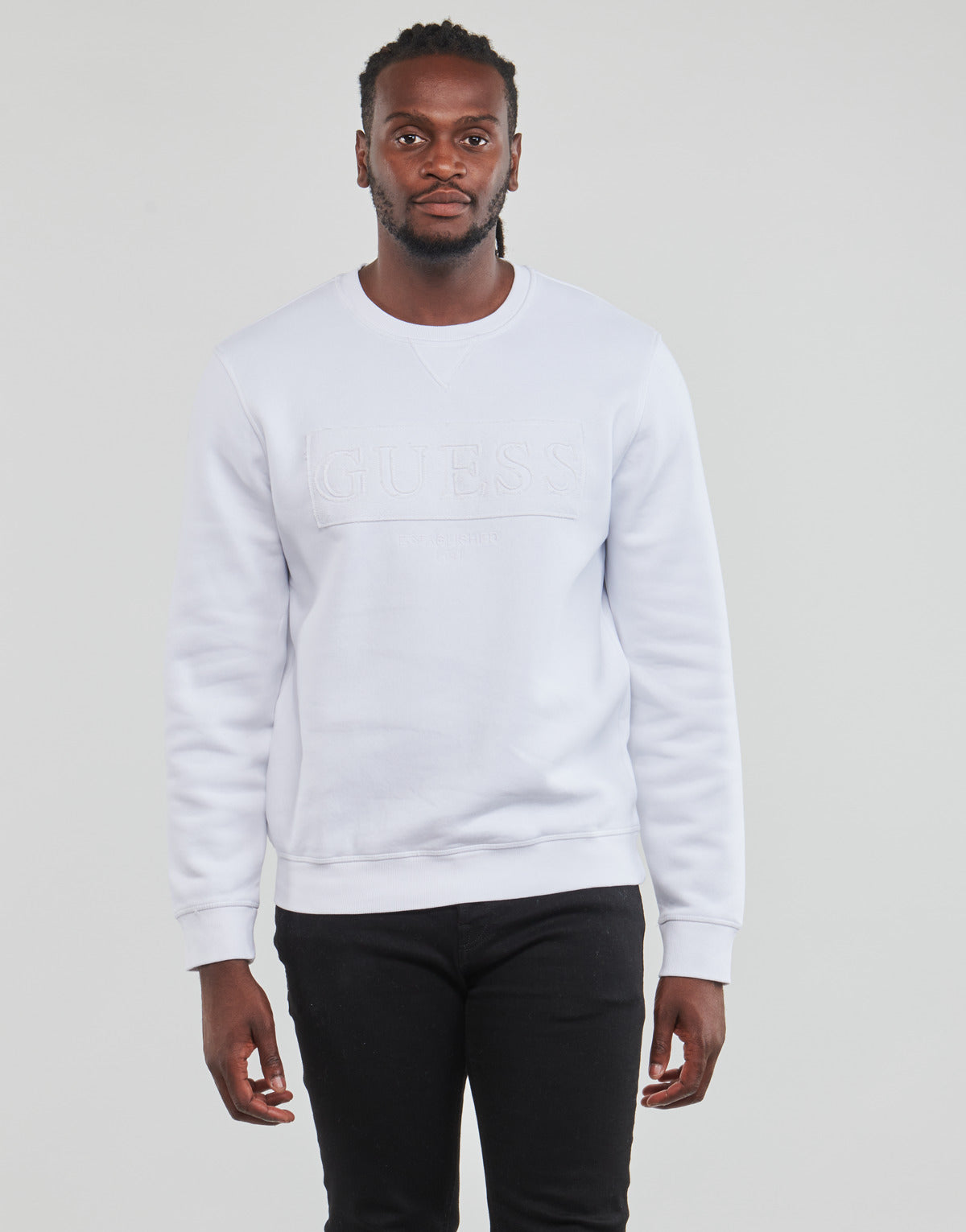 Felpa Uomo Guess BEAU CN SWEATSHIRT Bianco