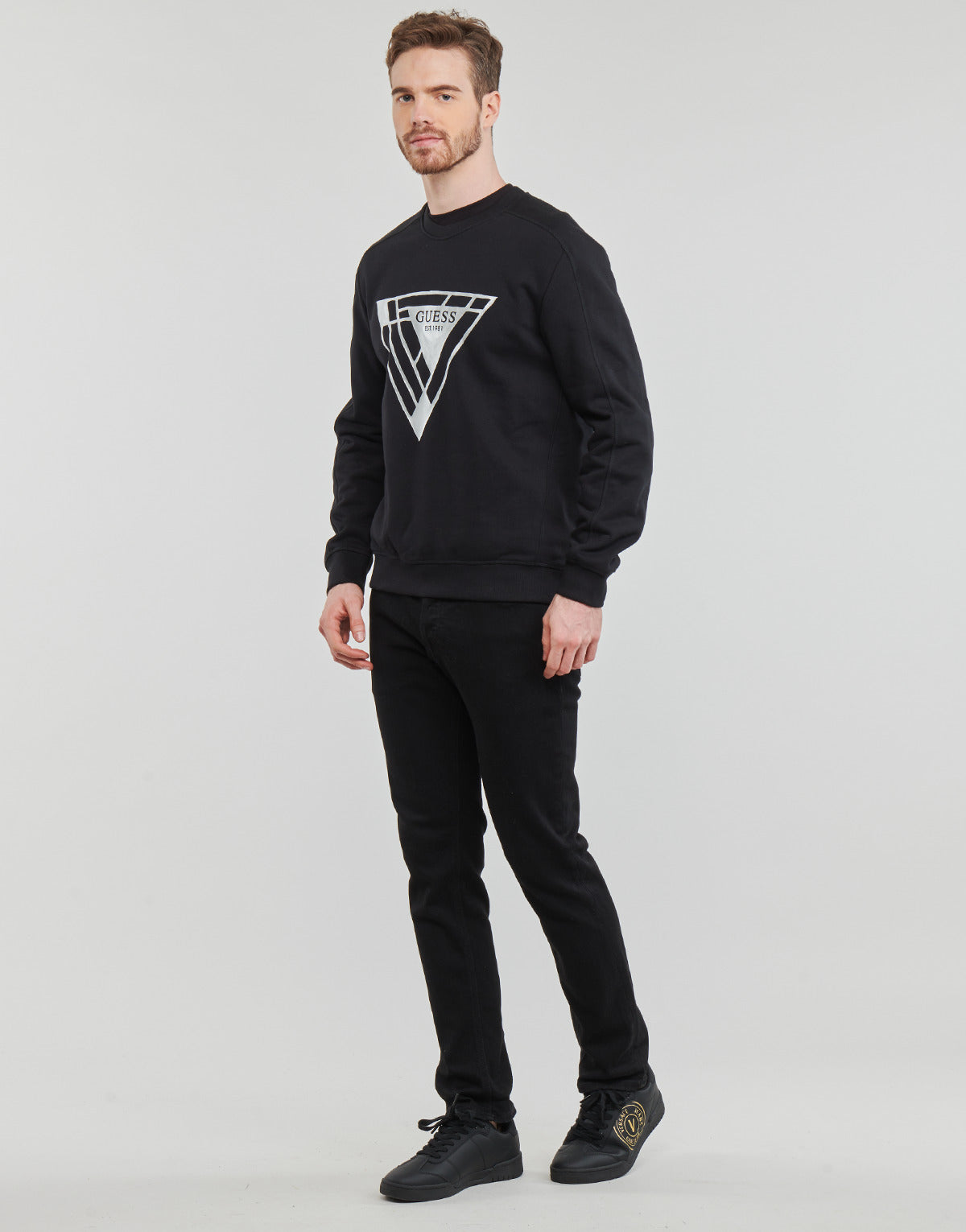 Felpa Uomo Guess FOIL TRIANGLE Nero