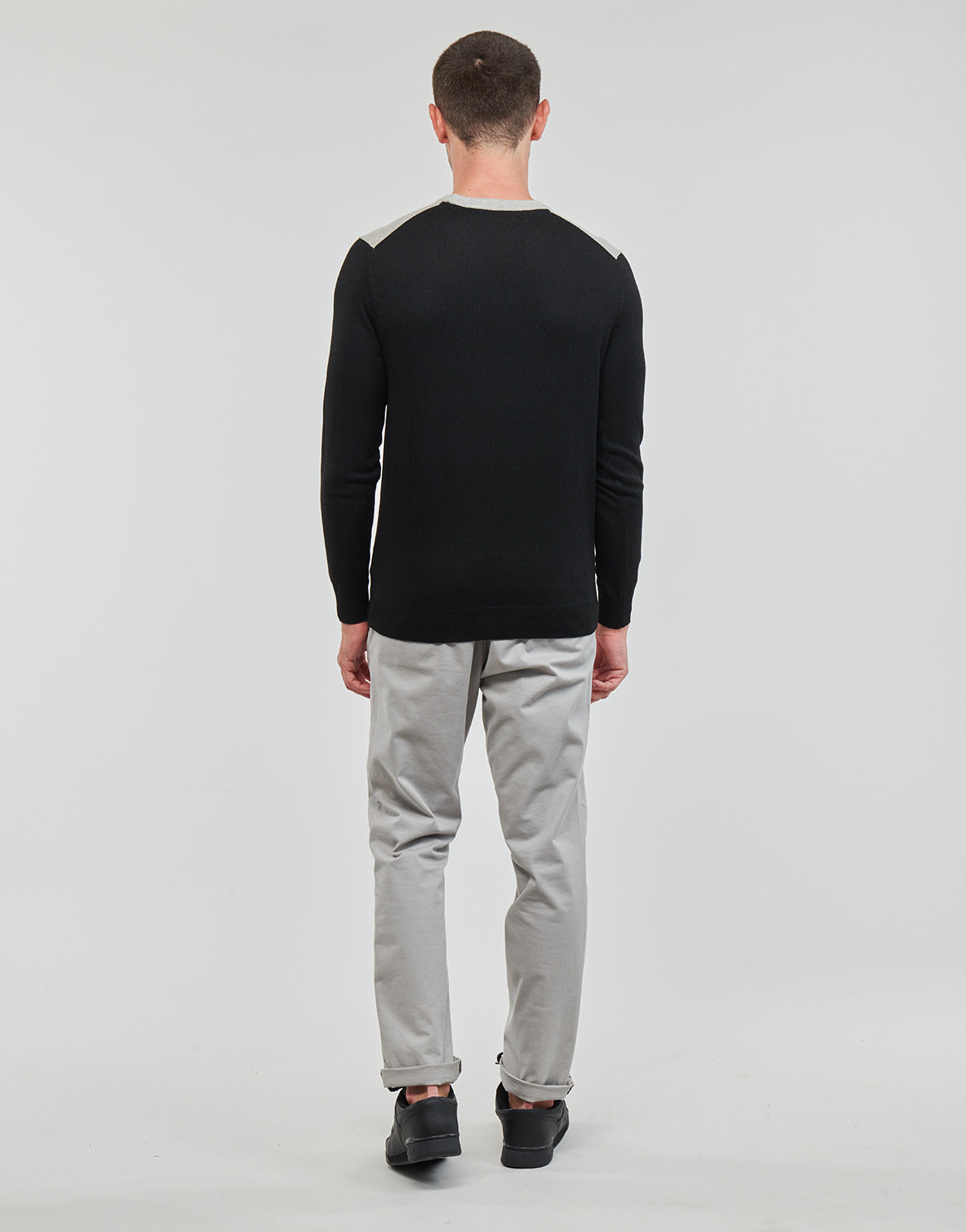 Maglione Uomo Guess ALEX LS CN LOGO SWEATER Nero