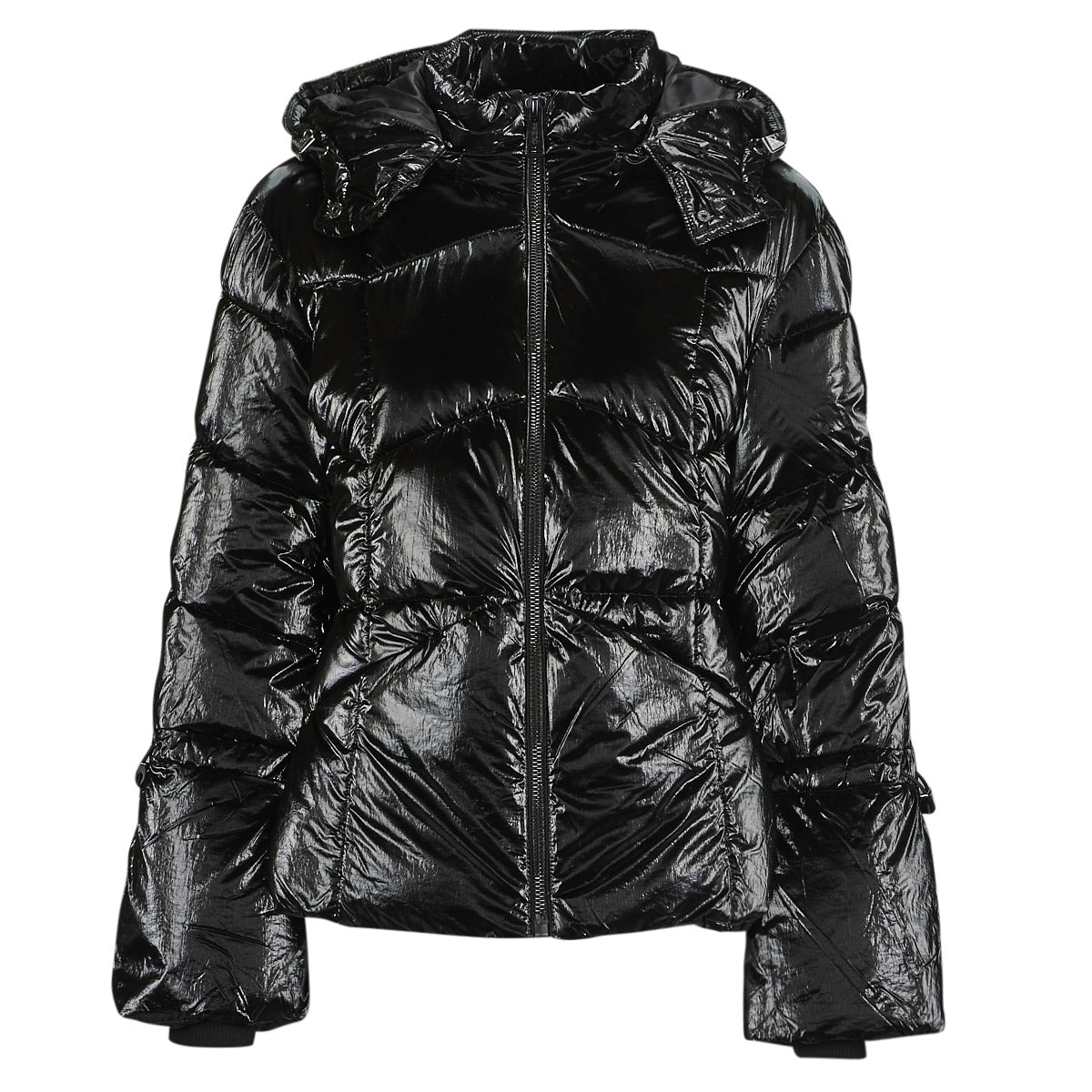 Piumino Donna Guess PALOMA SHORT PUFFA JACKET Nero