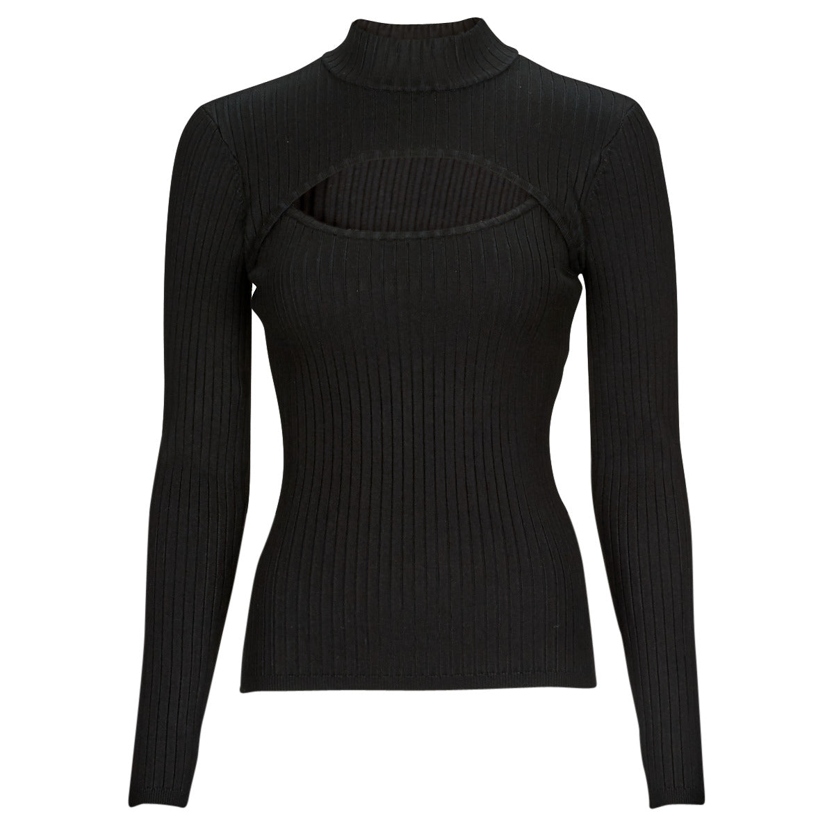Maglione Donna Guess LS RIB CUTOUT SWTER Nero