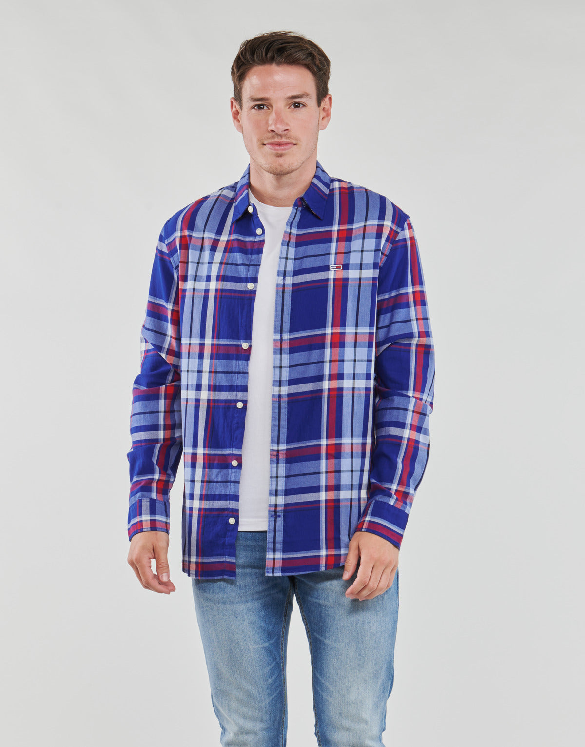 Camicia a maniche lunghe Uomo Tommy Jeans TJM CLSC ESSENTIAL CHECK SHIRT Marine