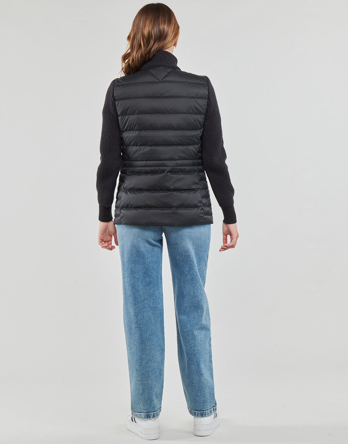 Piumino Donna Tommy Hilfiger KNIT MIX DOWN JACKET Nero
