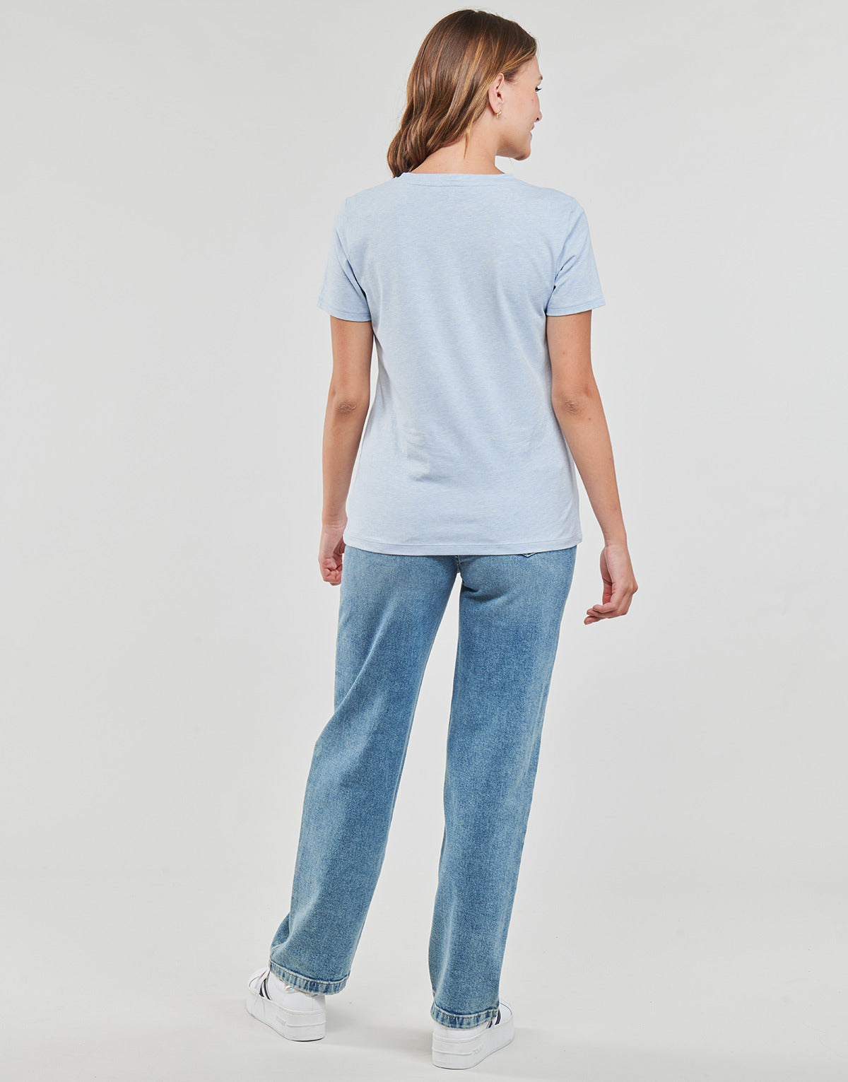 T-shirt Donna Tommy Hilfiger REG FROSTED CORP LOGO C-NK SS Blu