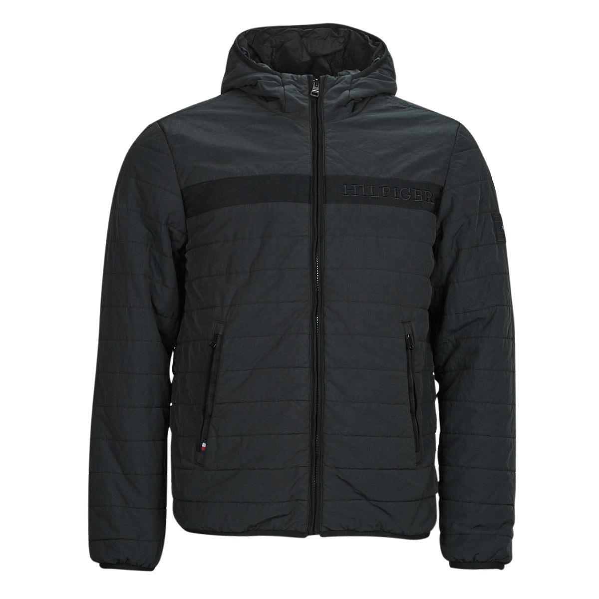 Giacca Sportiva Uomo Tommy Hilfiger GMD PADDED HOODED JACKET Nero