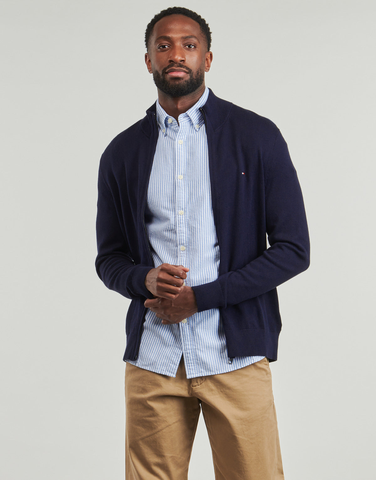 Maglione Uomo Tommy Hilfiger  PIMA ORG CTN CASHMERE ZIP THRU  Blu