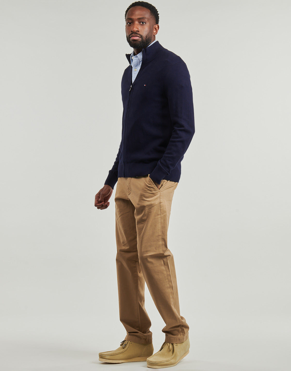 Maglione Uomo Tommy Hilfiger  PIMA ORG CTN CASHMERE ZIP THRU  Blu