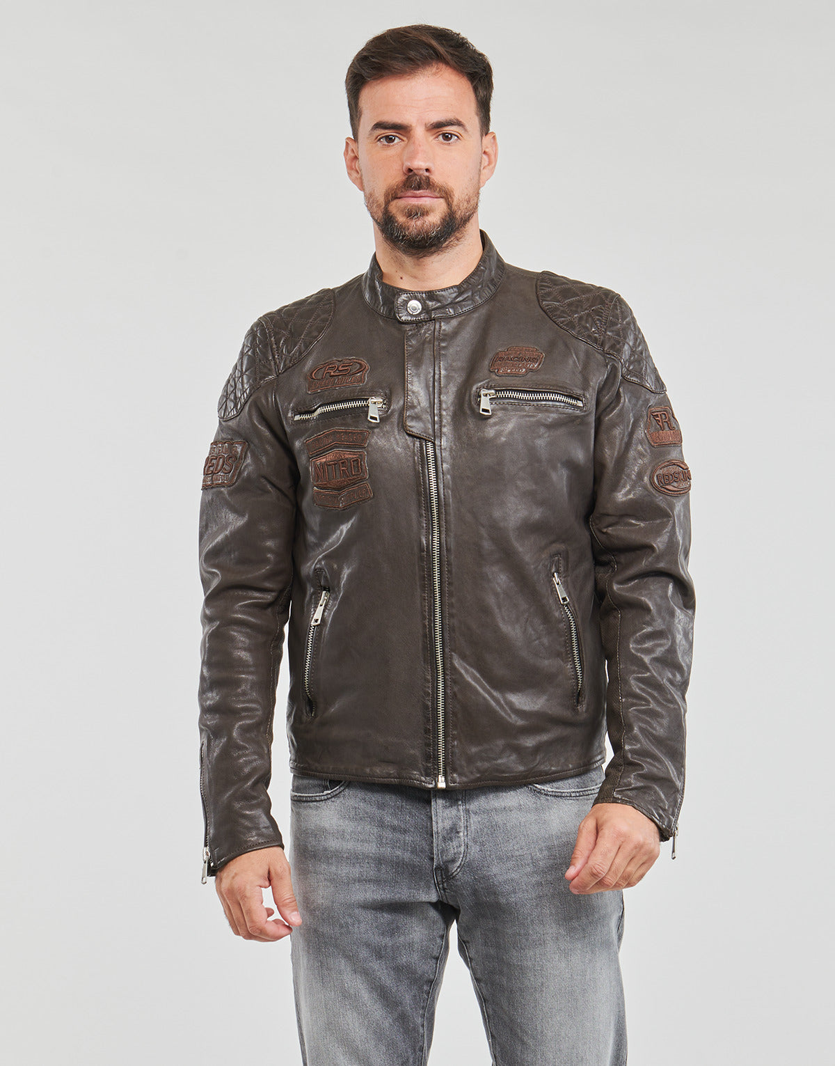 Giacca in pelle Uomo Redskins NITRO BARCELONA Marrone