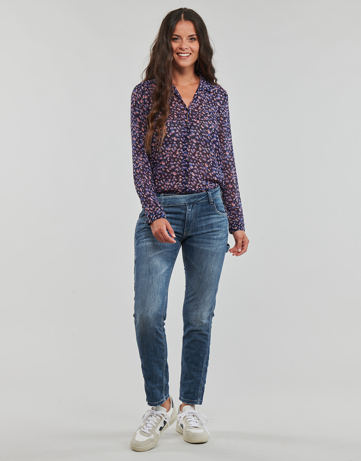 Jeans boyfriend Donna Le Temps des Cerises CHARA Blu