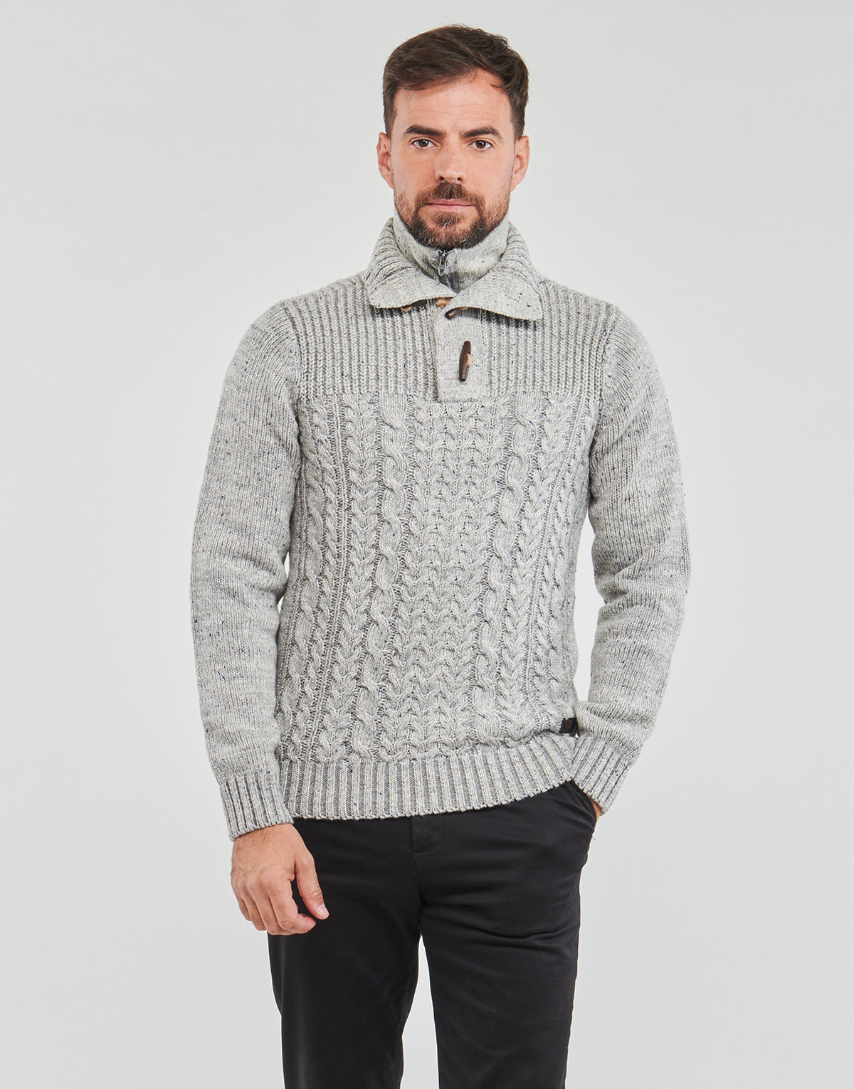 Maglione Uomo Petrol Industries MEN KNITWEAR COLLAR Grigio