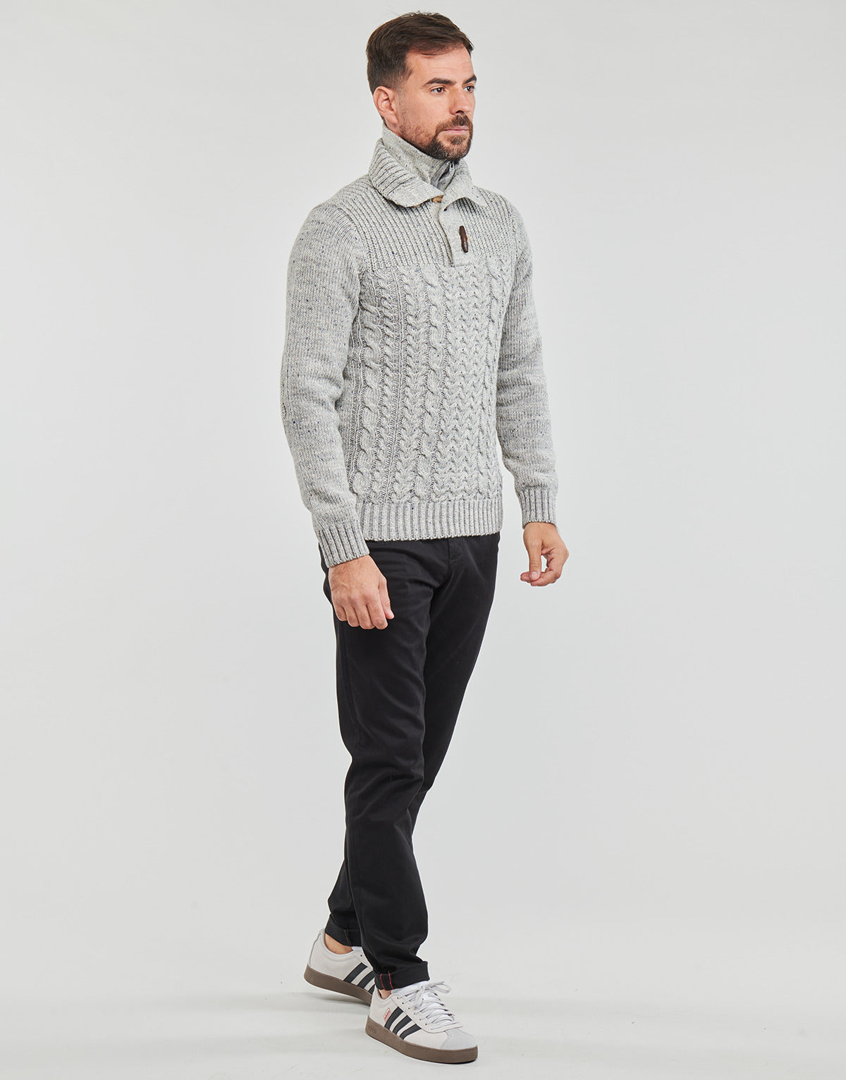 Maglione Uomo Petrol Industries MEN KNITWEAR COLLAR Grigio