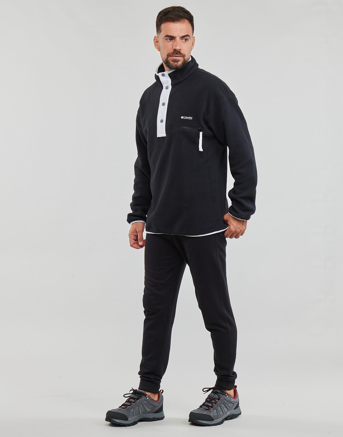 Felpa Uomo Columbia Helvetia Half Snap Fleece Nero