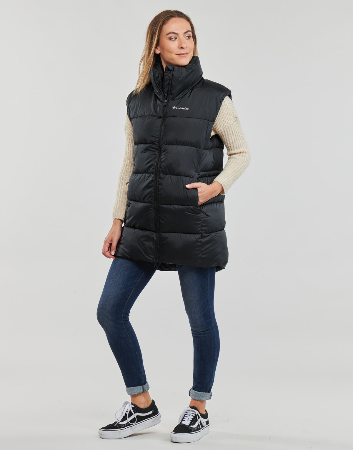 Piumino Donna Columbia Puffect Mid Vest Nero