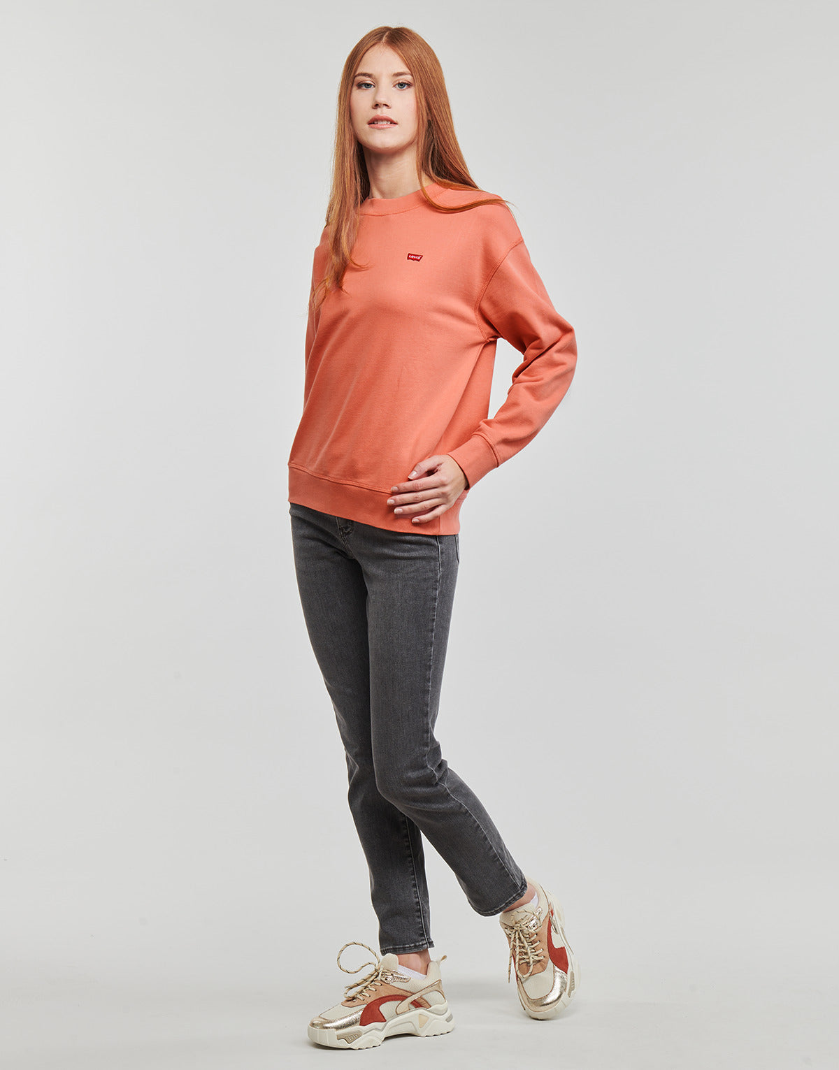 Felpa Donna Levis STANDARD CREW Arancio