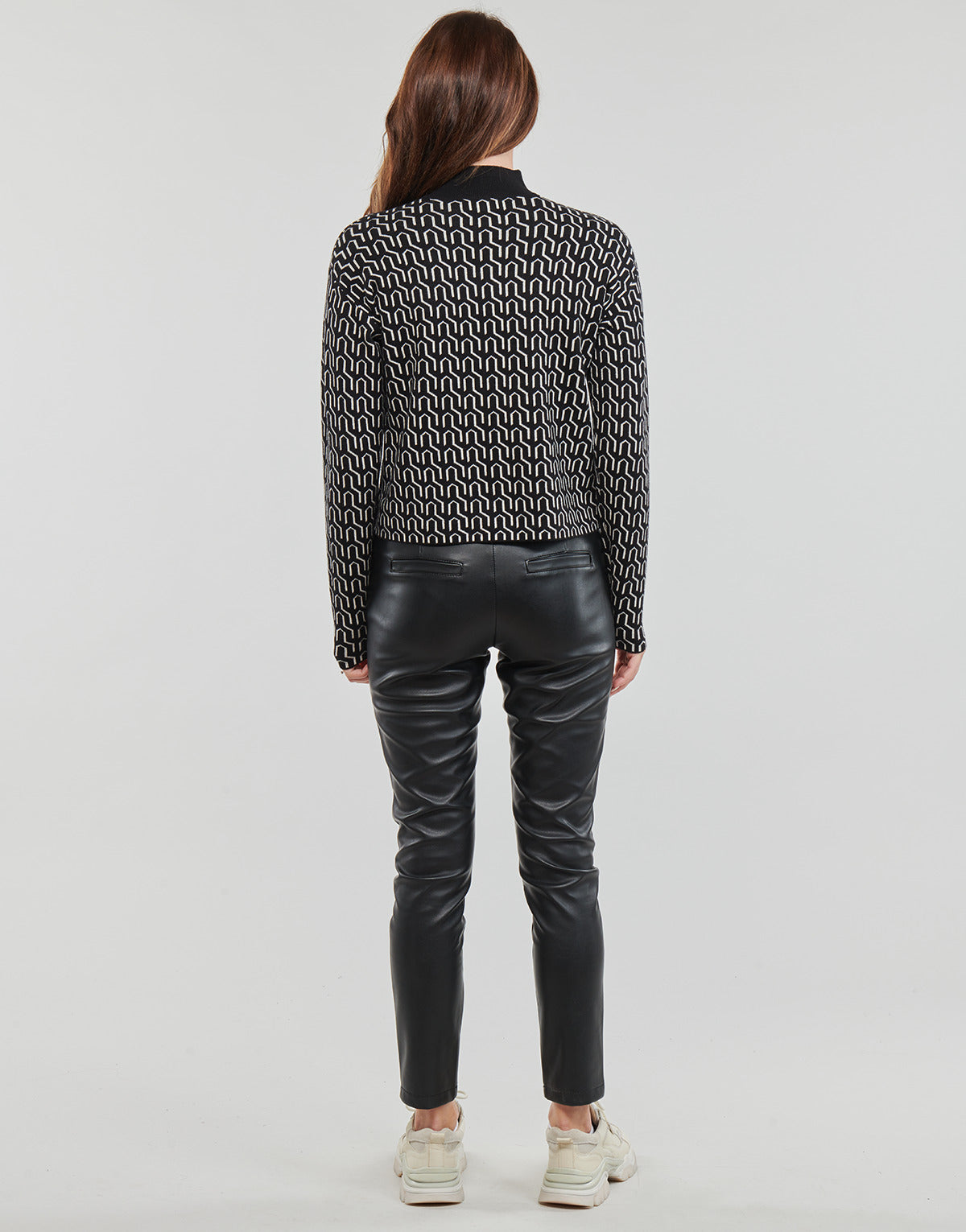 Maglione Donna Vero Moda VMGOLDNEEDLE ART LS HIGHNK PULL LCS Nero