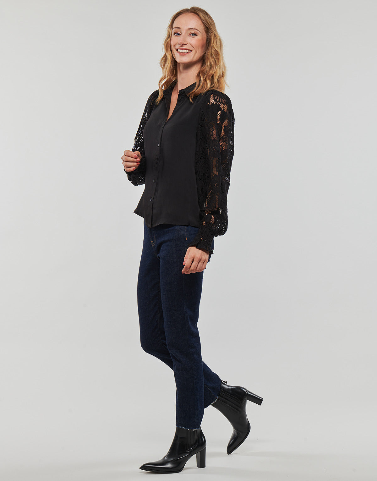 Camicia Donna Vero Moda VMCABENA L/S SHIRT WVN BTQ Nero