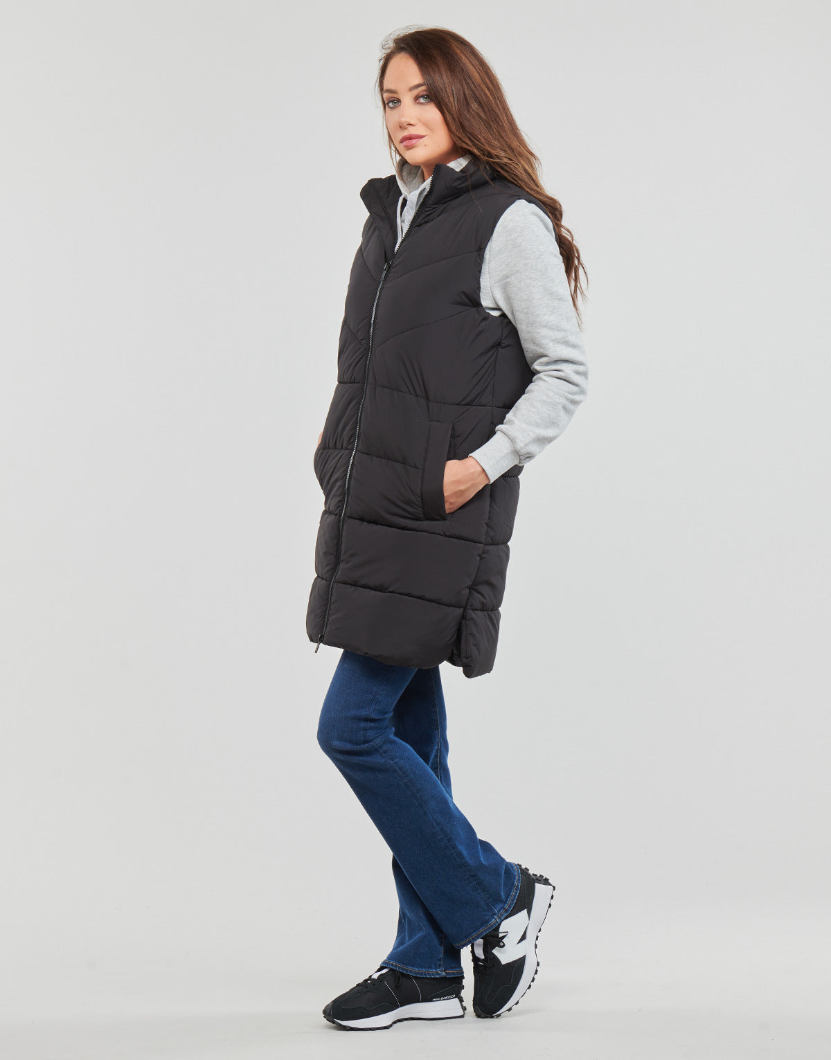 Piumino Donna Noisy May  NMDALCON S/L VEST NOOS  Nero