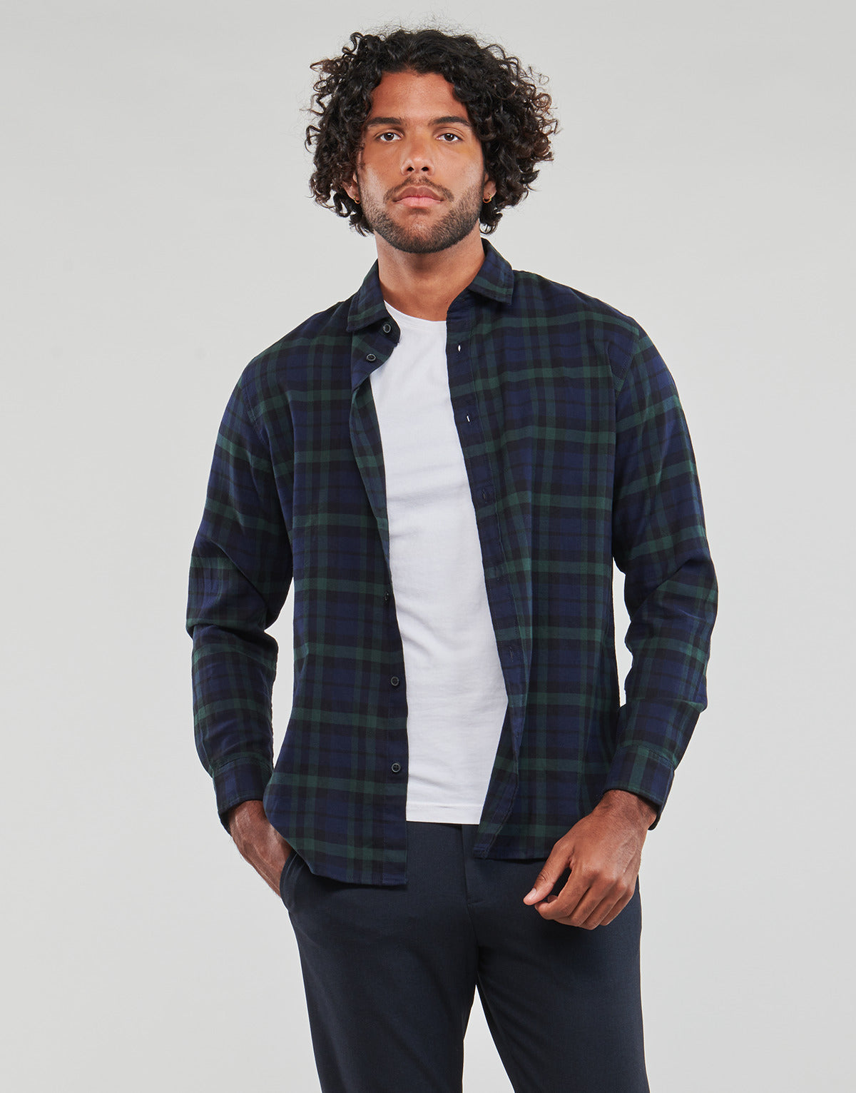 Camicia a maniche lunghe Uomo Selected SLHSLIMOWEN-FLANNEL SHIRT LS NOOS Marine