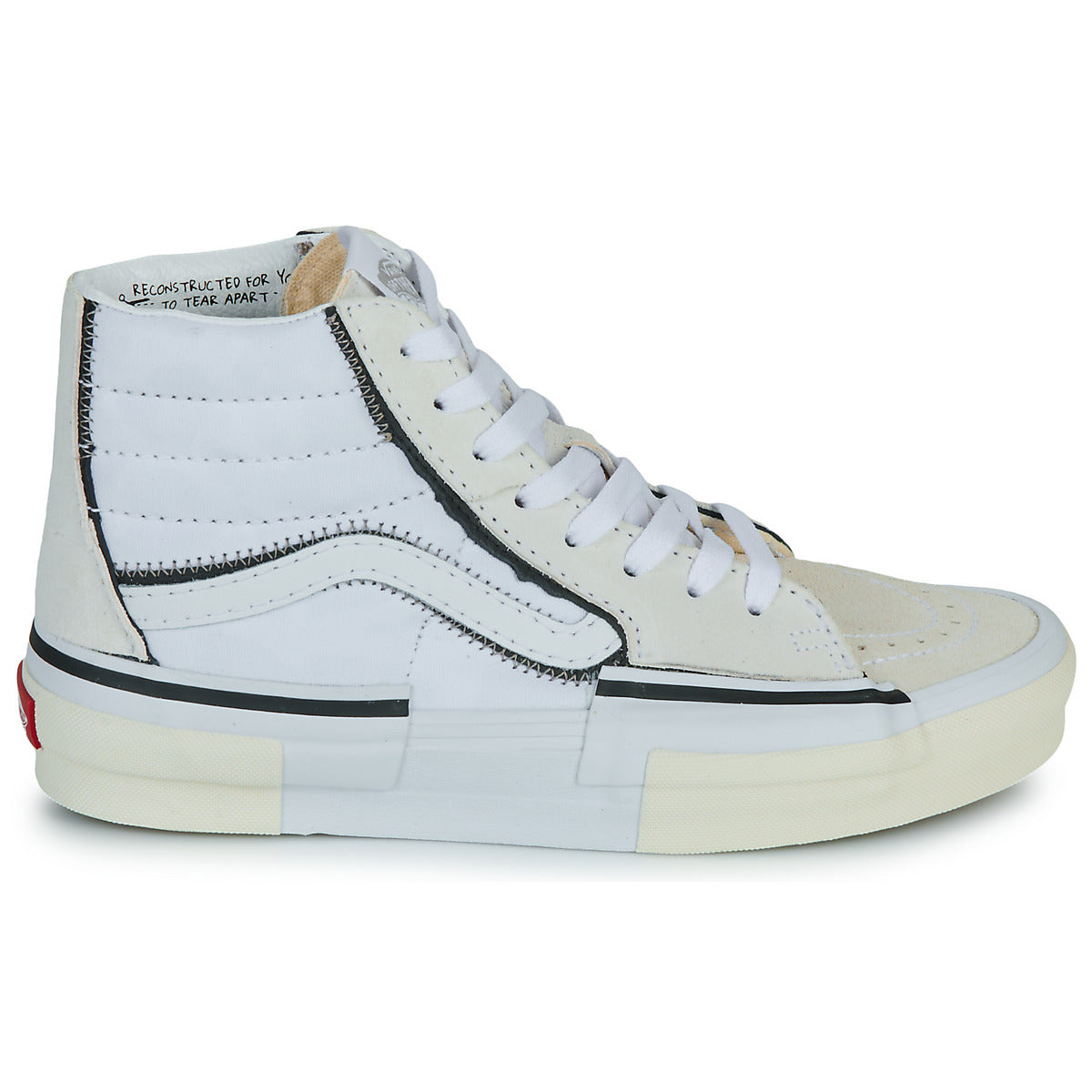 Sneakers alte Uomo Vans SK8-Hi Reconstruct Bianco