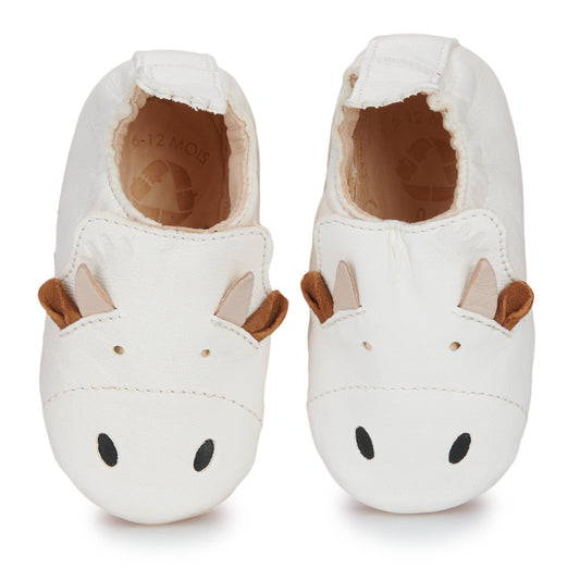 Pantofole bambini ragazza Easy Peasy  MY BLUMOO VACHE  Bianco