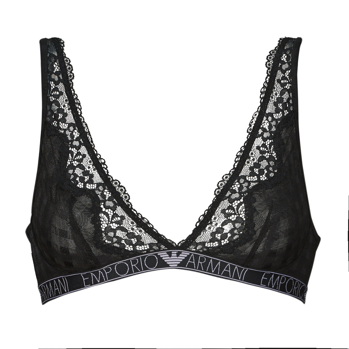 Triangolo/Senza ferretto Donna Emporio Armani  VICHY MESH   LACE  Nero