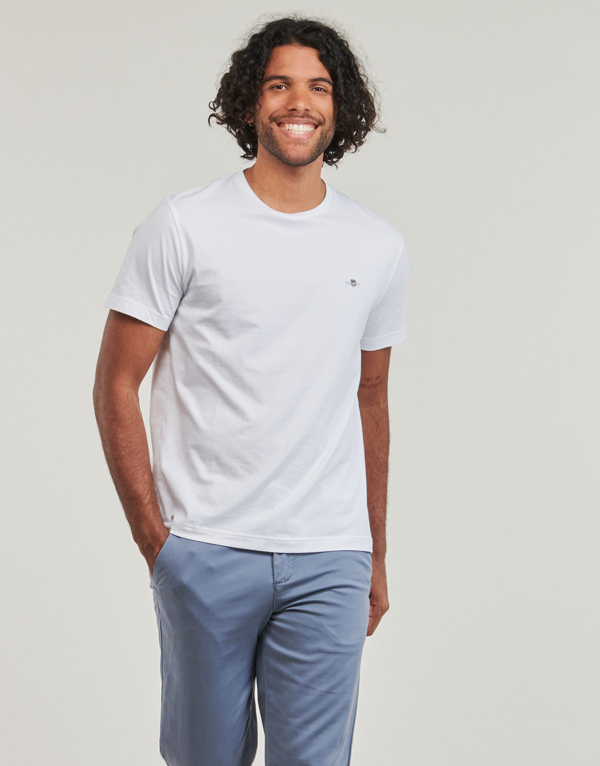 T-shirt Uomo Gant  REG SHIELD SS T-SHIRT  Bianco
