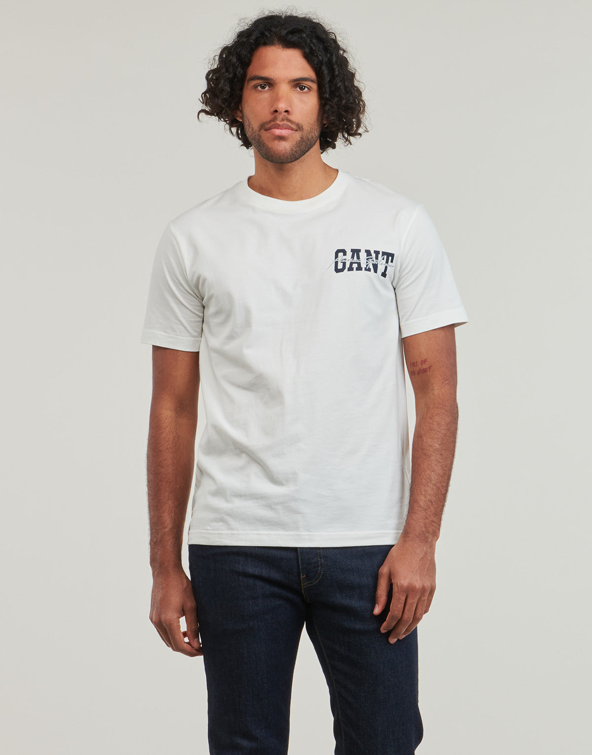 T-shirt Uomo Gant ARCH SCRIPT SS T-SHIRT Bianco