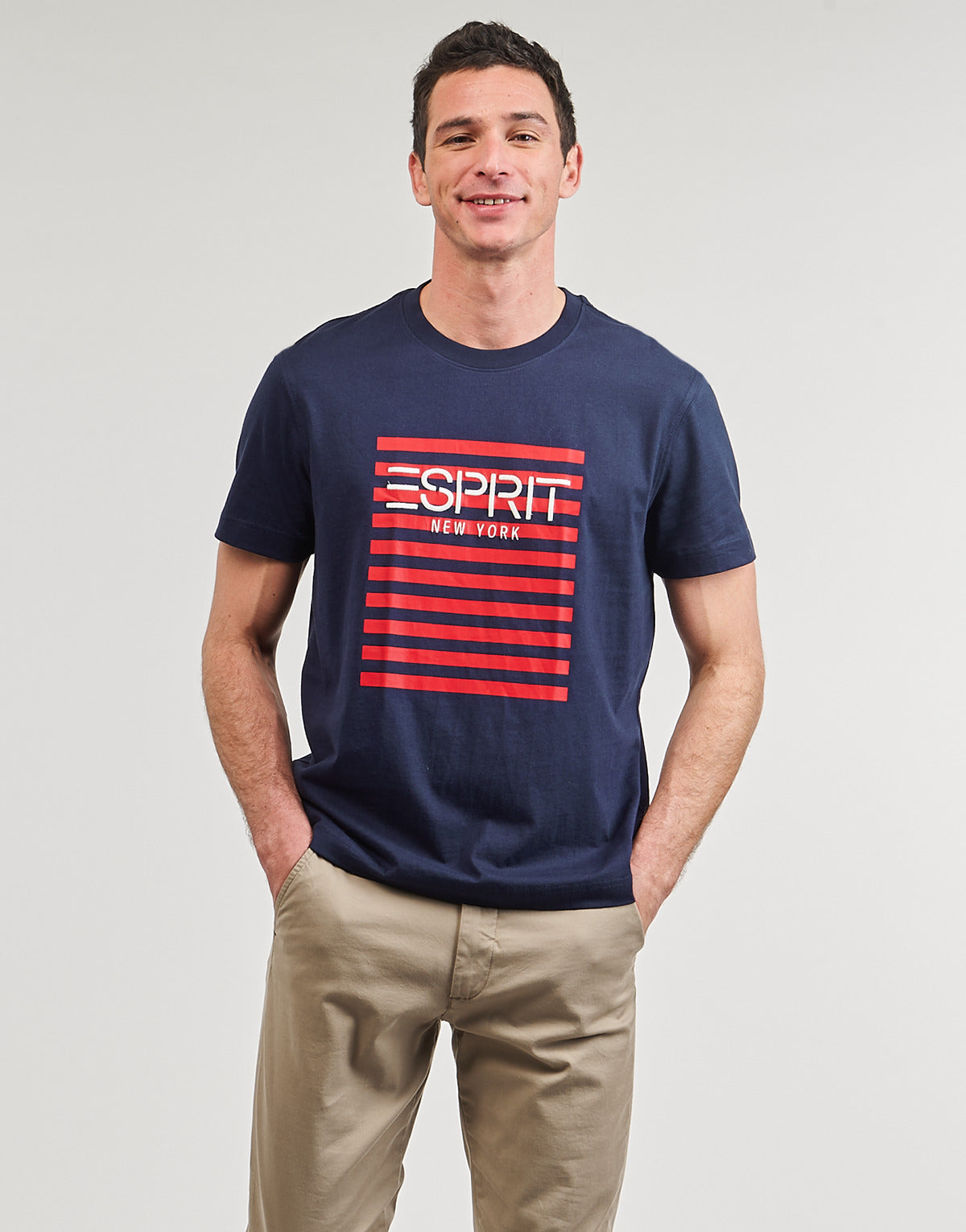 T-shirt Uomo Esprit  OCS LOGO STRIPE  Marine