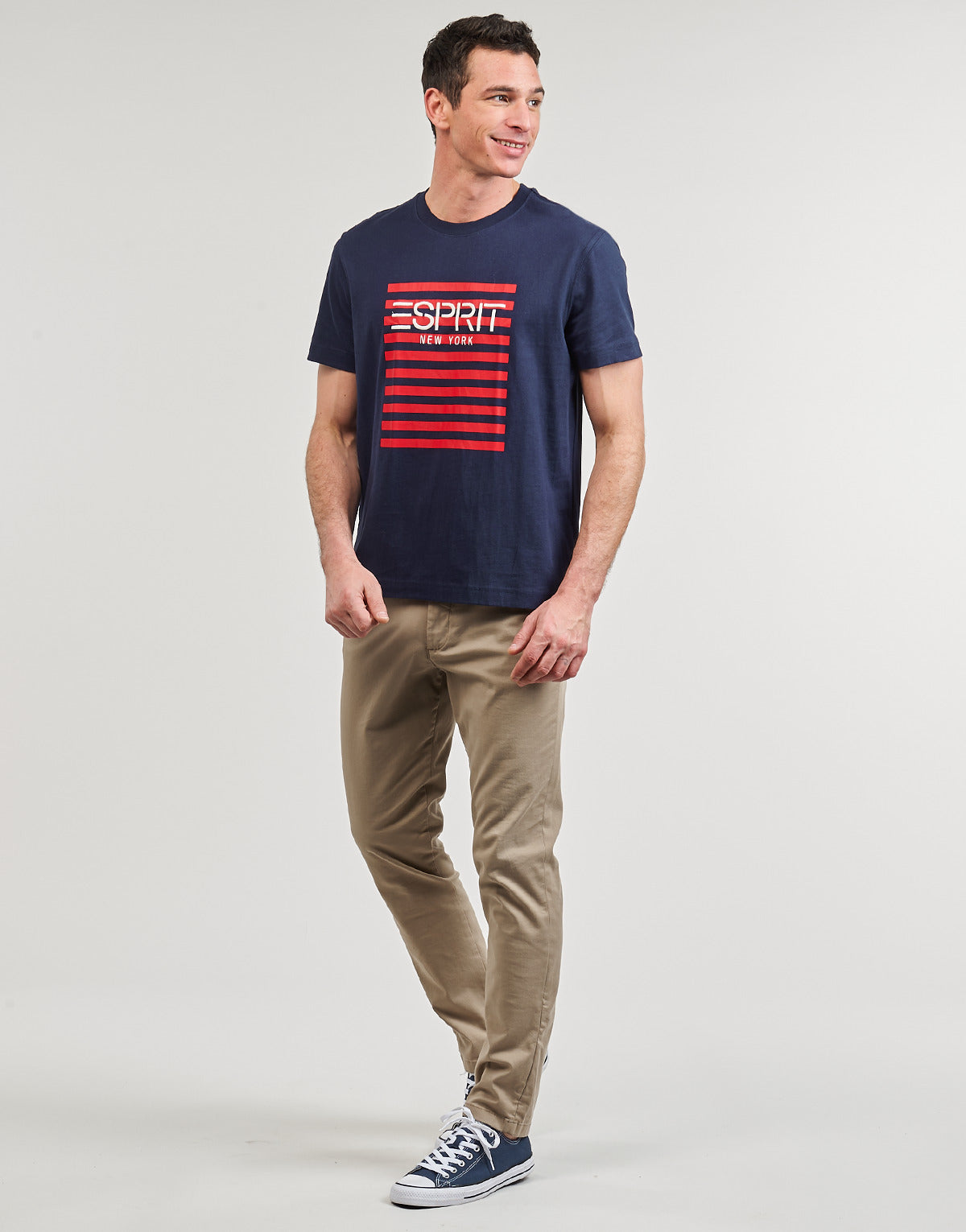 T-shirt Uomo Esprit  OCS LOGO STRIPE  Marine