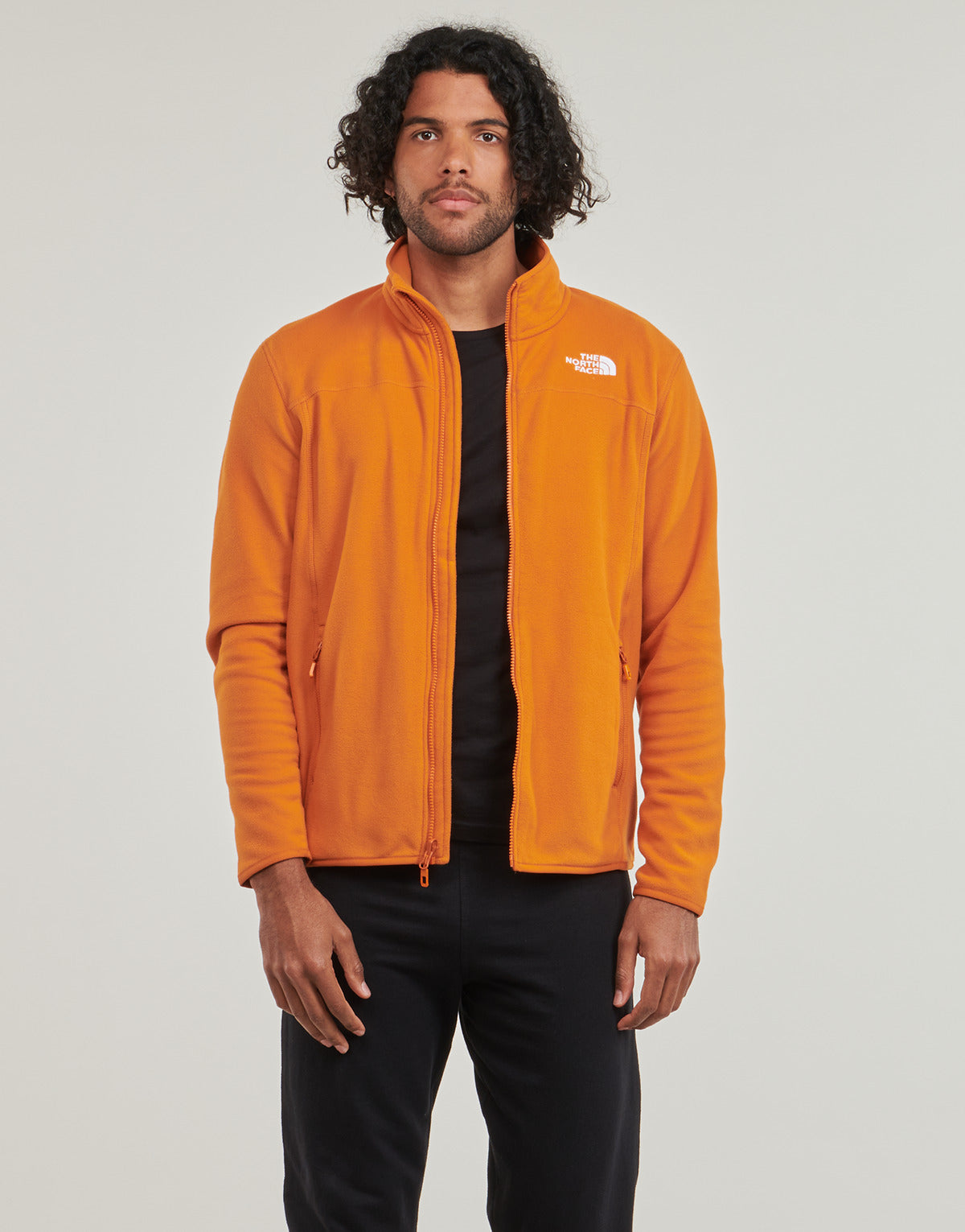 Felpa Uomo The North Face  100 GLACIER FULL ZIP  Arancio