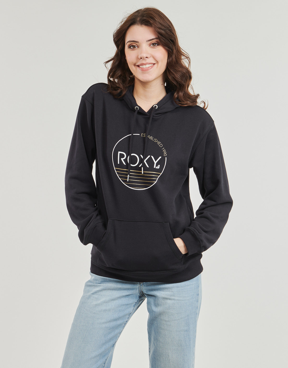 Felpa Donna Roxy  SURF STOKED HOODIE TERRY  Nero