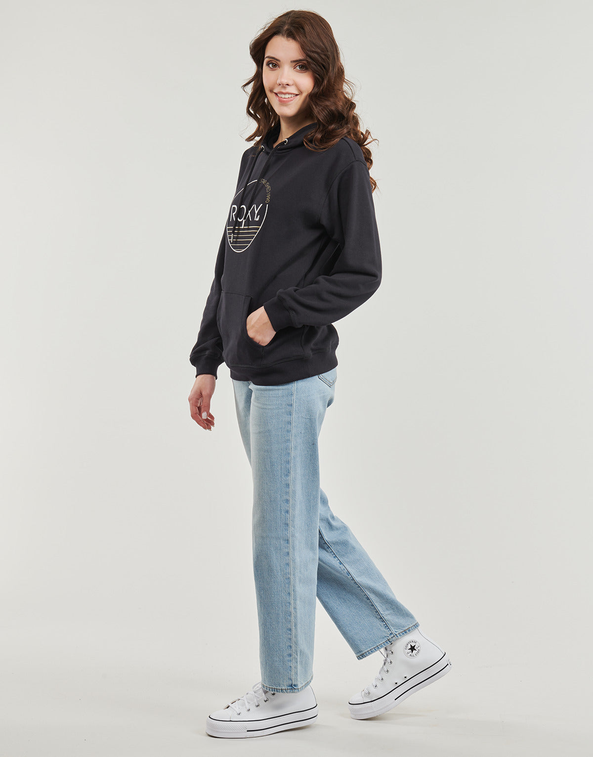 Felpa Donna Roxy  SURF STOKED HOODIE TERRY  Nero