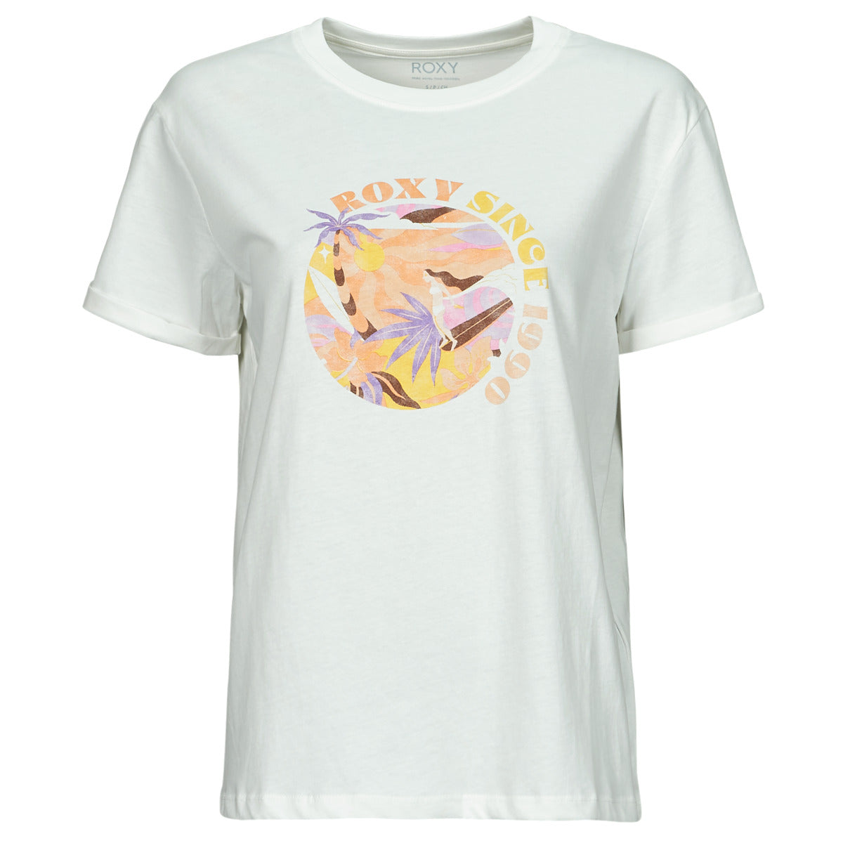 T-shirt Donna Roxy  SUMMER FUN B  Bianco