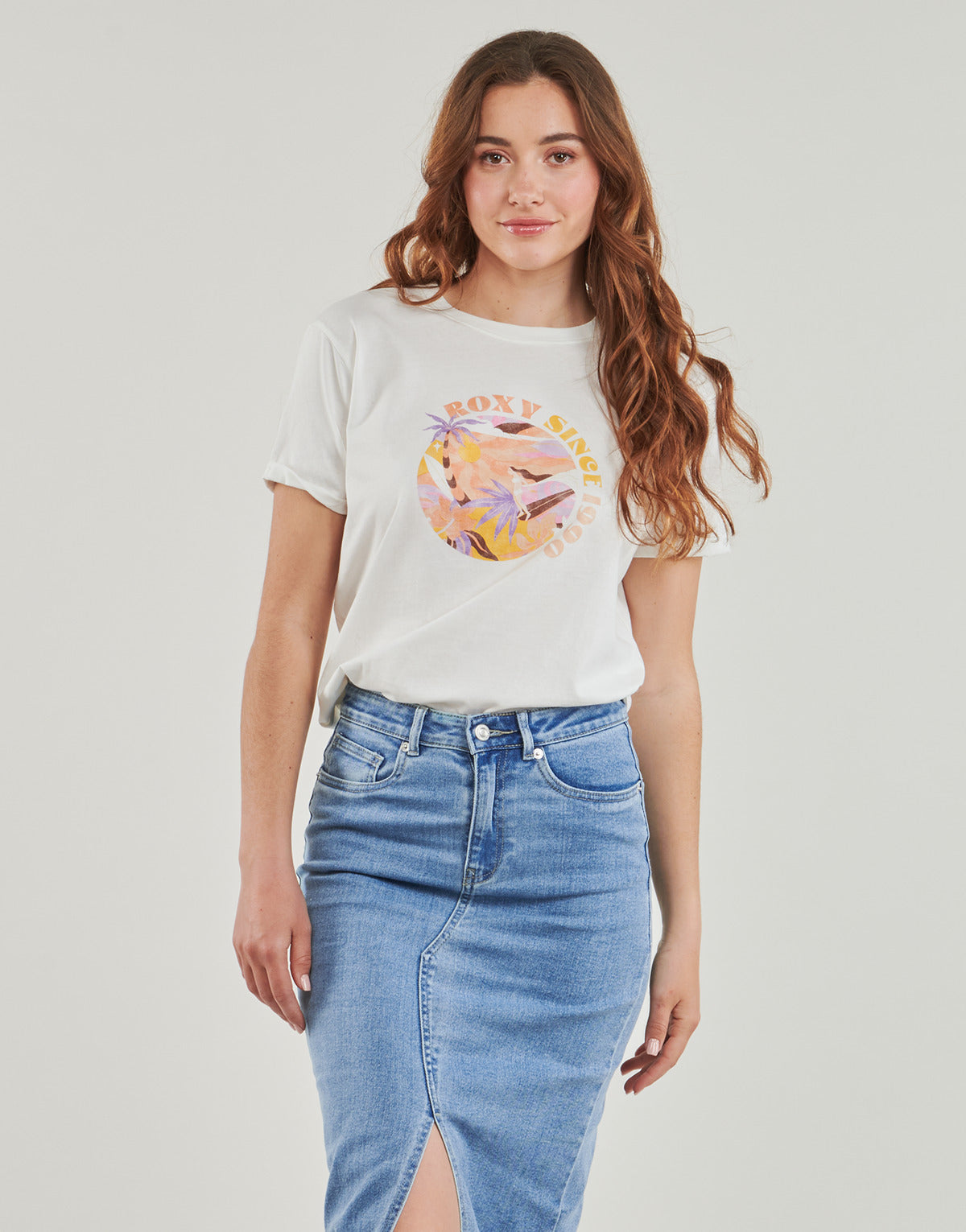 T-shirt Donna Roxy  SUMMER FUN B  Bianco