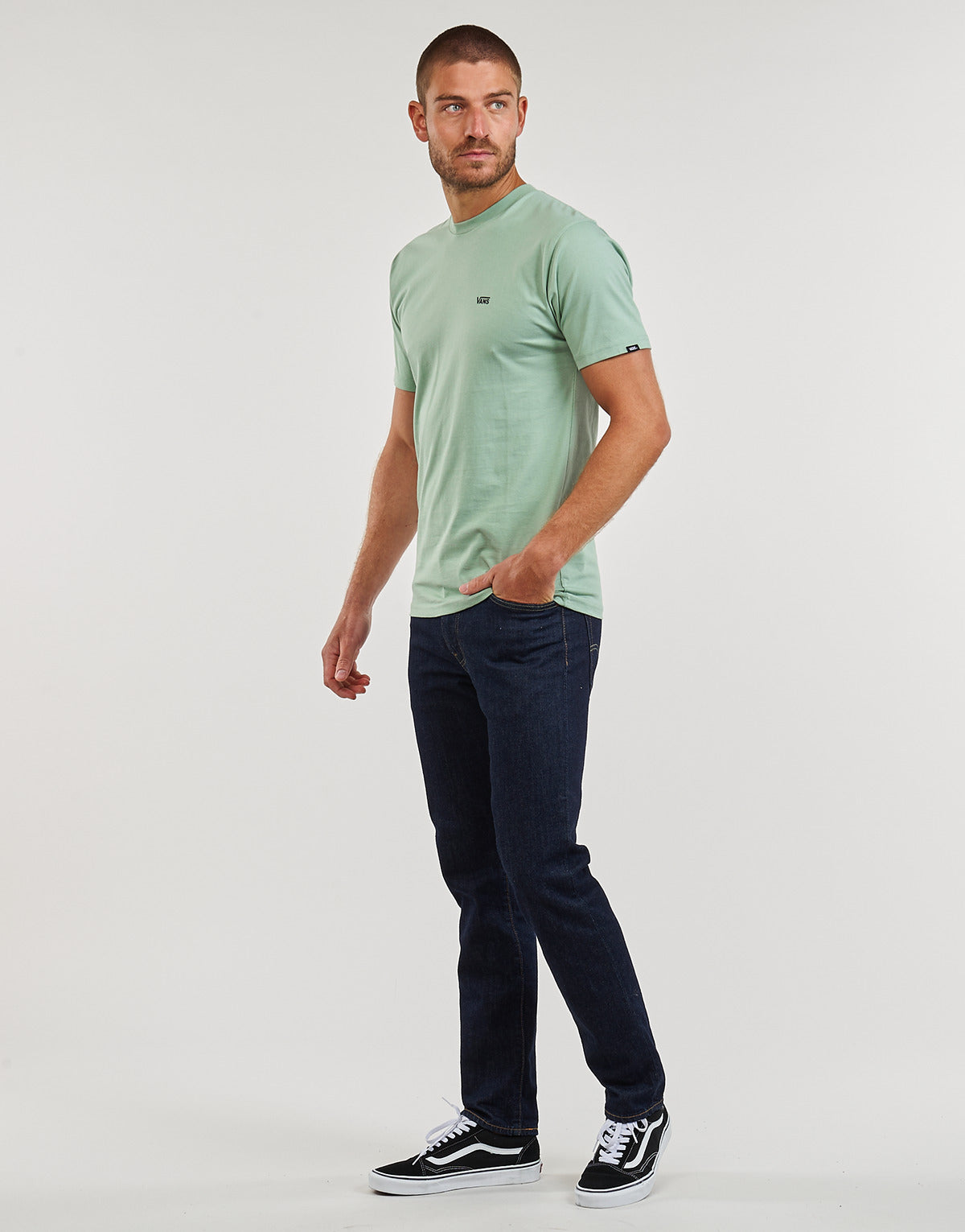 T-shirt Uomo Vans  LEFT CHEST LOGO TEE  Verde