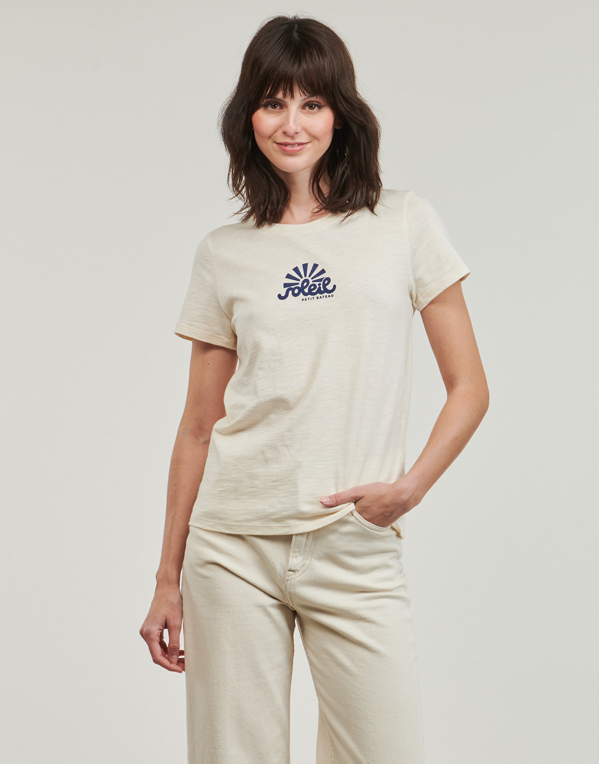 T-shirt Donna Petit Bateau  A0ACT  Beige