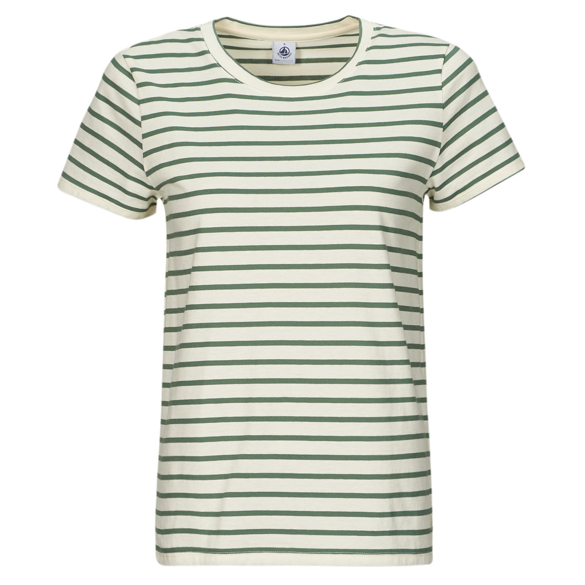 T-shirt Donna Petit Bateau  A0A9P COL ROND  Bianco