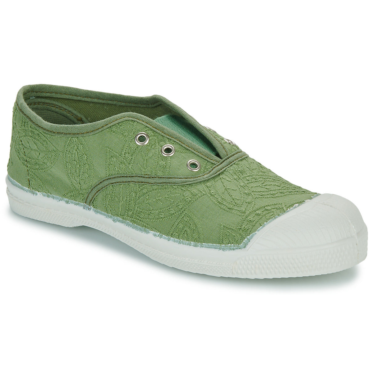 Scarpe bambini ragazza Bensimon TENNIS ELLY BRODERIE ANGLAISE Verde